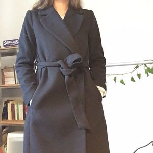 H&M Jackets & Coats - Long black belted coat H&M Jackets & Coats - Long black belted coat